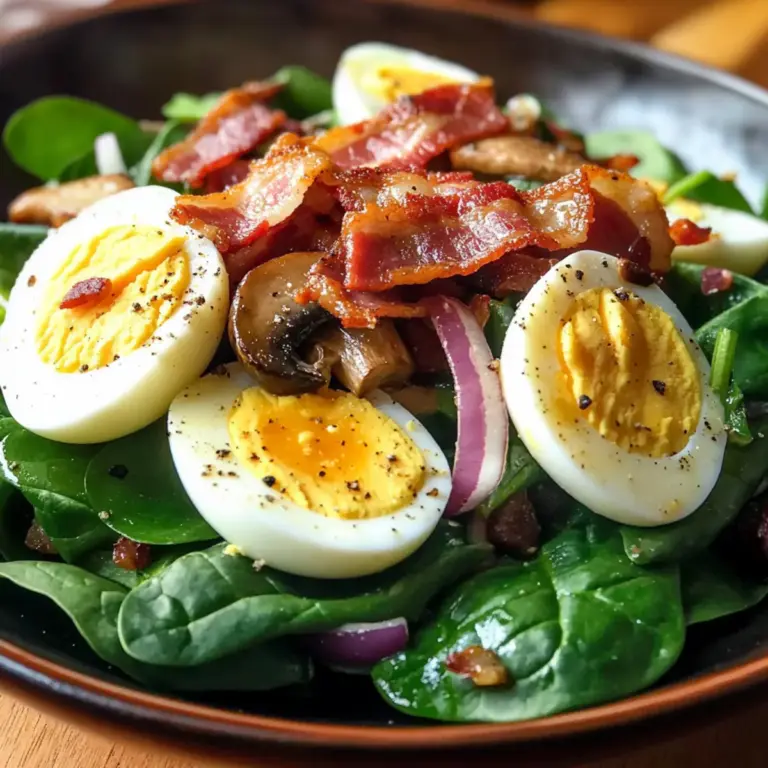 Irresistible Spinat-Salat mit heißem Speckdressing Rezept