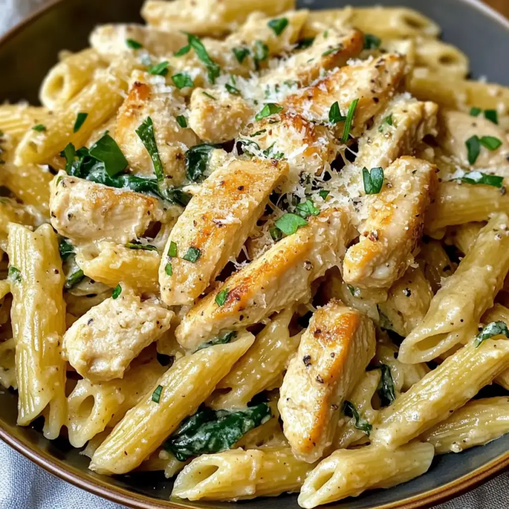 Gesunde Knoblauch Parmesan Hühnchen Pasta – einfach und köstlich