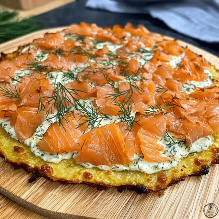 Einfache Kartoffelpizza mit geräuchertem Lachs – glutenfrei & köstlich