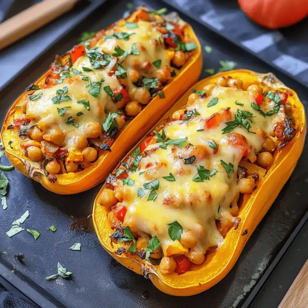 Veganer gefüllter Butternutkürbis aus dem Ofen – Lecker und gesund