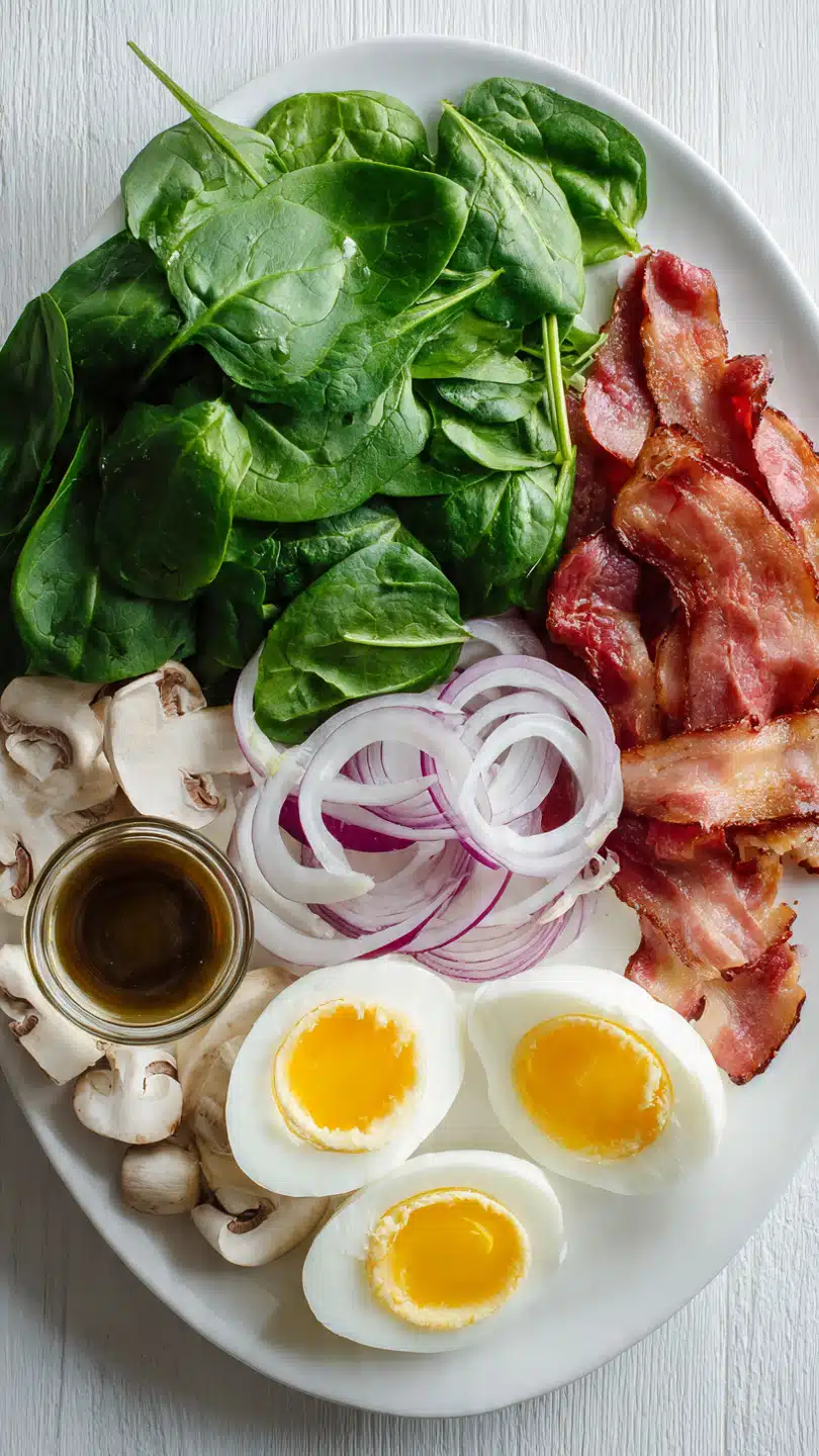 Irresistible Spinat-Salat mit heißem Speckdressing Rezept