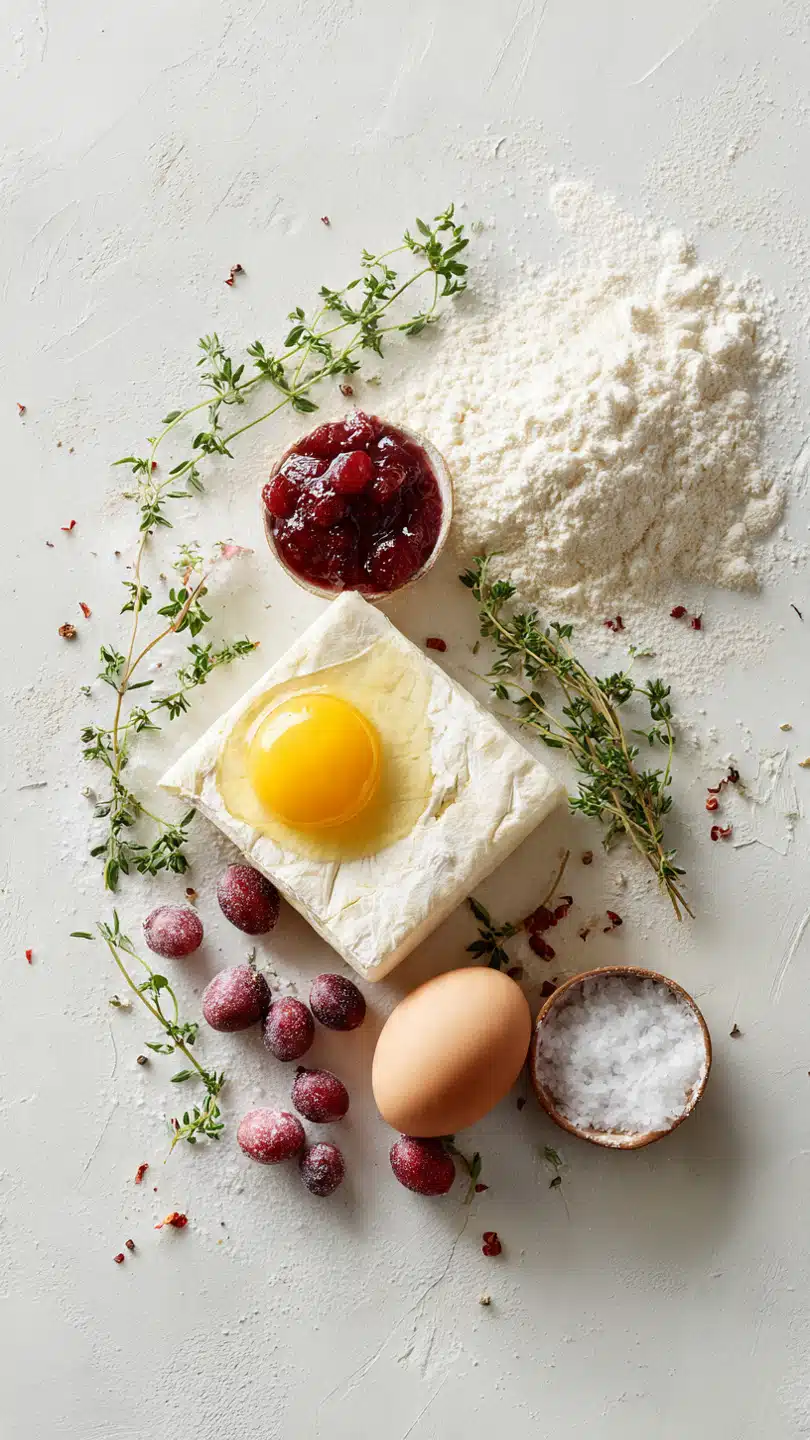 Magische herzhafte Cranberry-Brie-Thymian-Drehungen für Feste