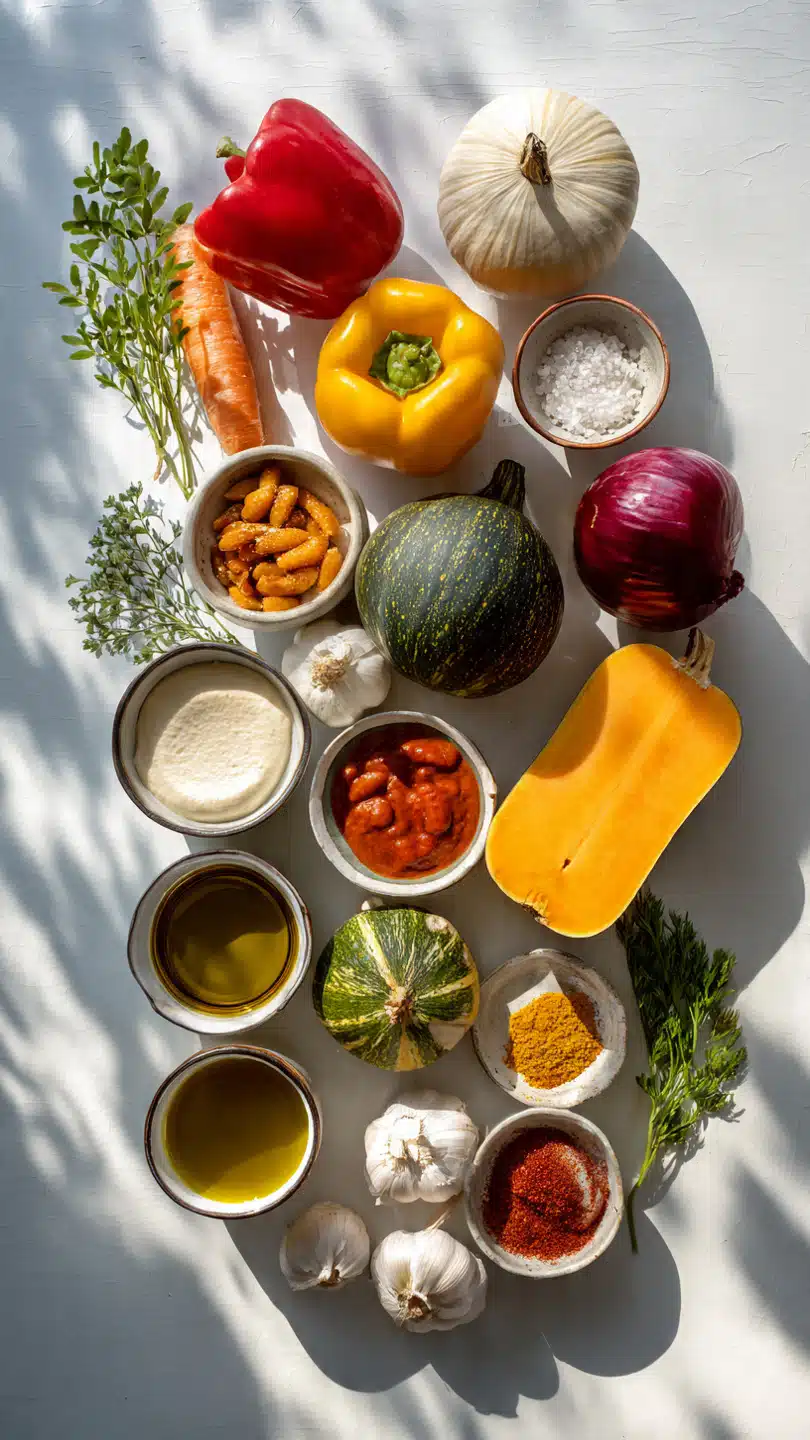 Veganer gefüllter Butternutkürbis aus dem Ofen - Lecker und gesund