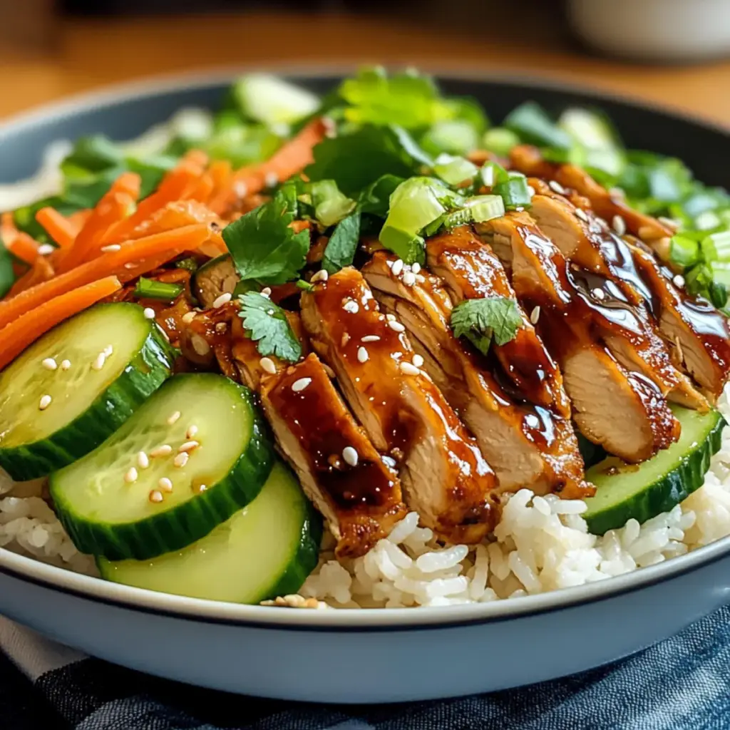 Teriyaki Hähnchen Knuspriger Reis Salat – Ein einfaches, köstliches Gericht