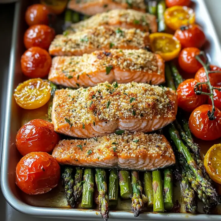 Lachs Spargel und Sun Gold Tomaten Blechpfannen Abendessen – Einfache und leckere Abendmahlzeit