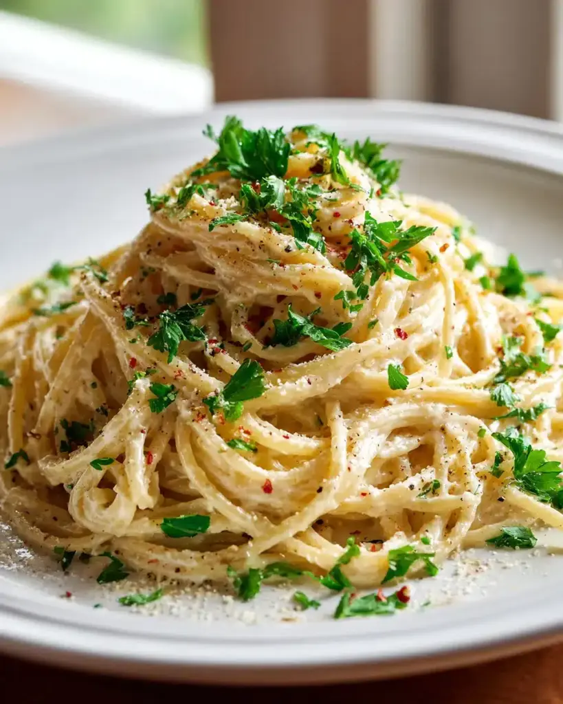 Cremige Knoblauch Pasta aus einem Topf: Schnelle Zubereitung