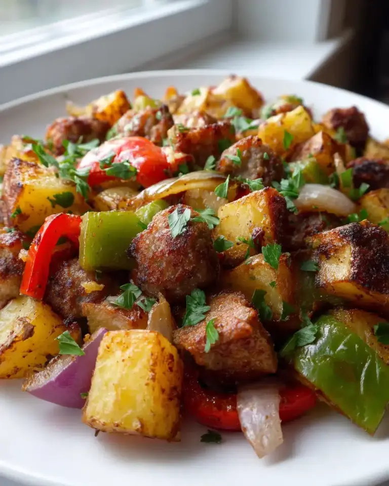 Kartoffel-Rinderwurst Blechfrühstück: Einfach & lecker