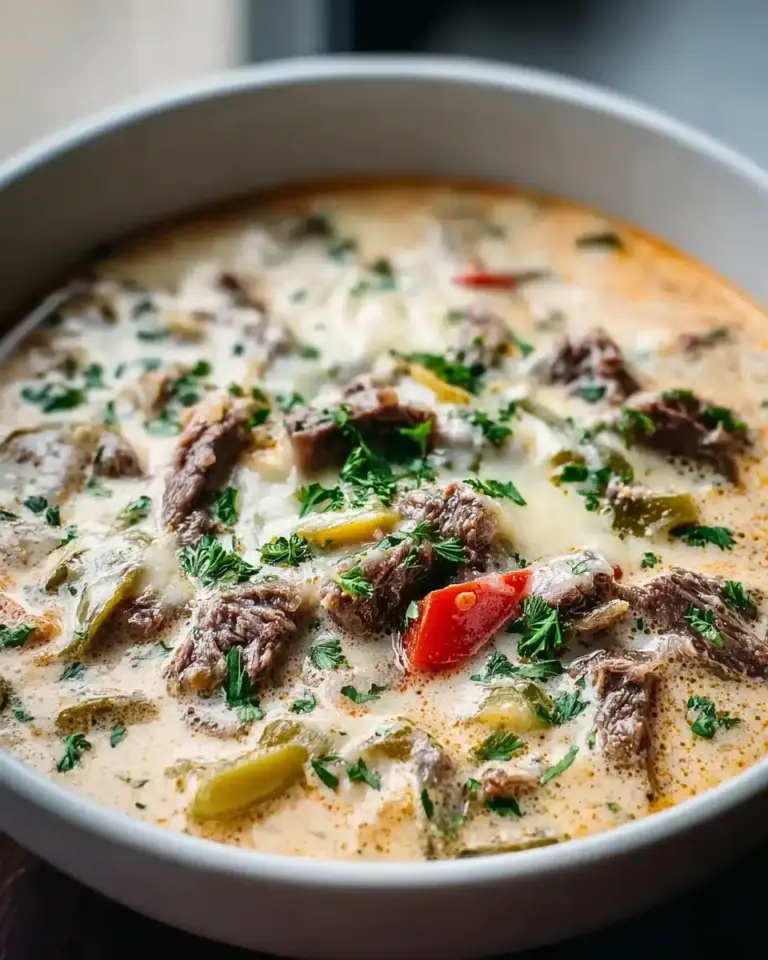Cremige Philly Cheese Steak Suppe – Herzhaft und köstlich