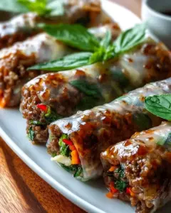 Thai Basil Beef Rolls Fresh Thai Flavors In Every Bite
