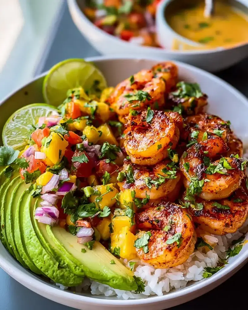 Garnelen-Avocado-Bowls mit Mango-Salsa – schnell und lecker!