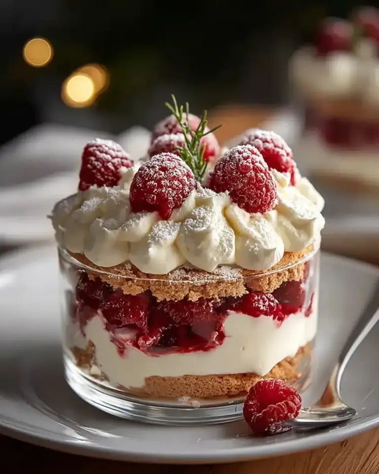 Vanillekipferl Dessert mit Himbeeren – Cremig Nobake