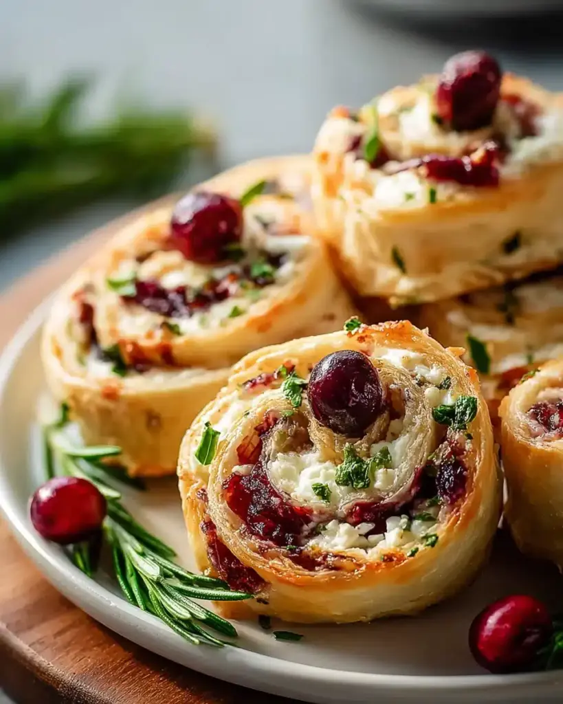 Einfache Weihnachts-Cranberry-Feta-Pinwheels für Festliche Feiern