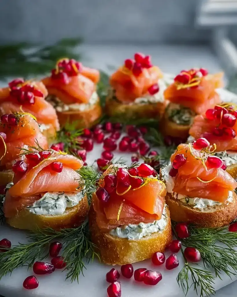 Lachs-Bruschetta-Kranz – eine festliche Weihnachtsvorspeise, einfach zuzubereiten