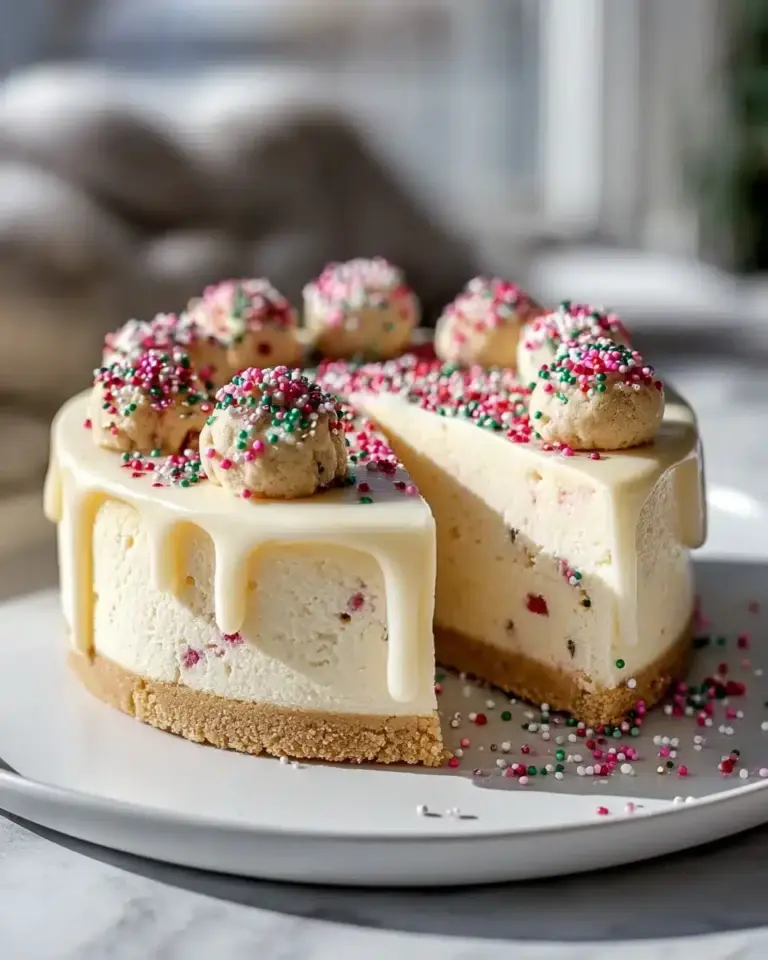Sugar Cookie Cheesecake – Cremiger Käsekuchen mit Zuckerkeks-Boden, einfaches Rezept