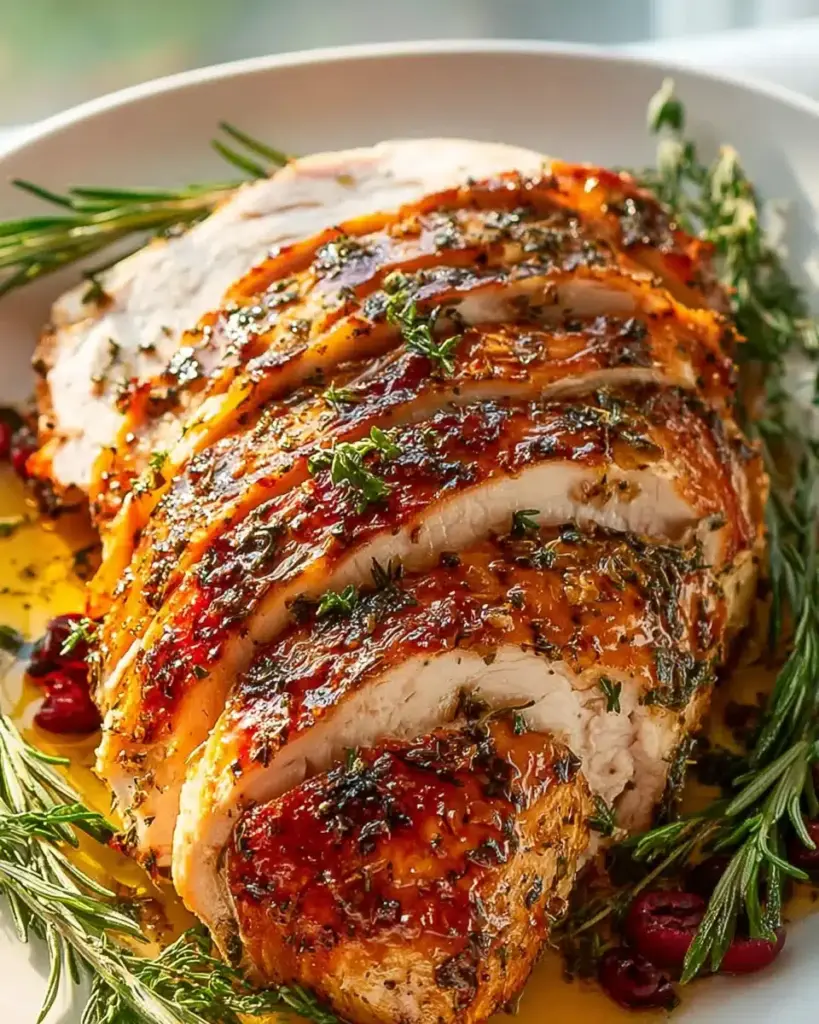 Saftige Geröstete Putenbrust mit Knoblauch-Kräuter-Butter