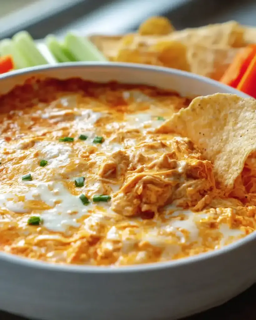 Gesunder Buffalo Chicken Dip aus dem Schongarer – perfekt für Partys!
