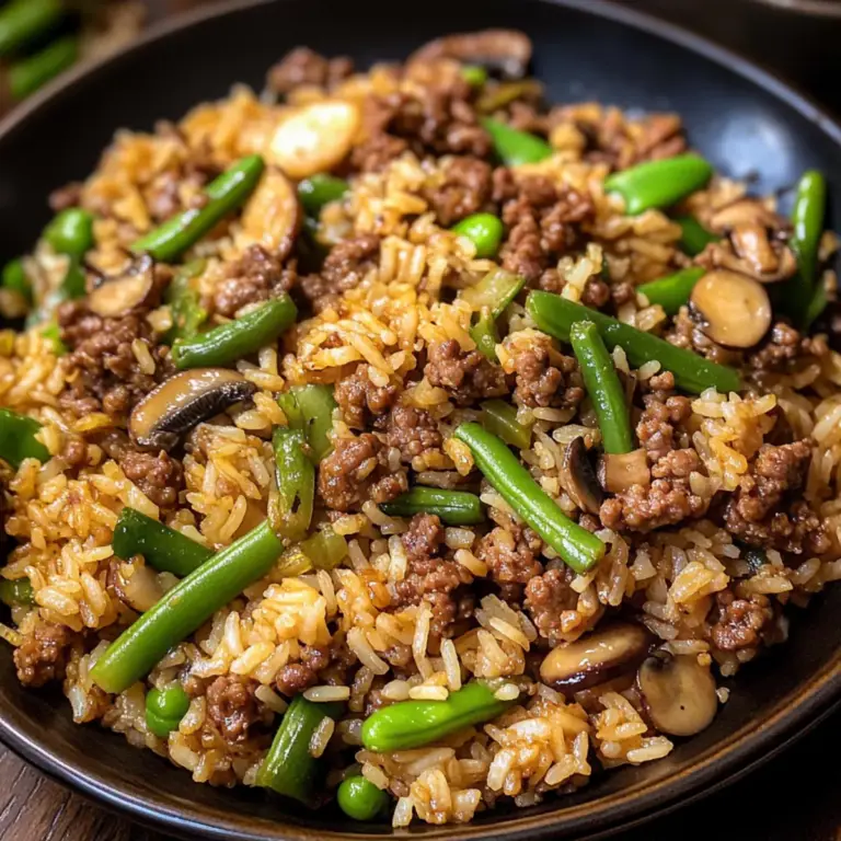 Einfache Hackfleisch gebratener Reis – 15 Minuten schnelle Mahlzeit