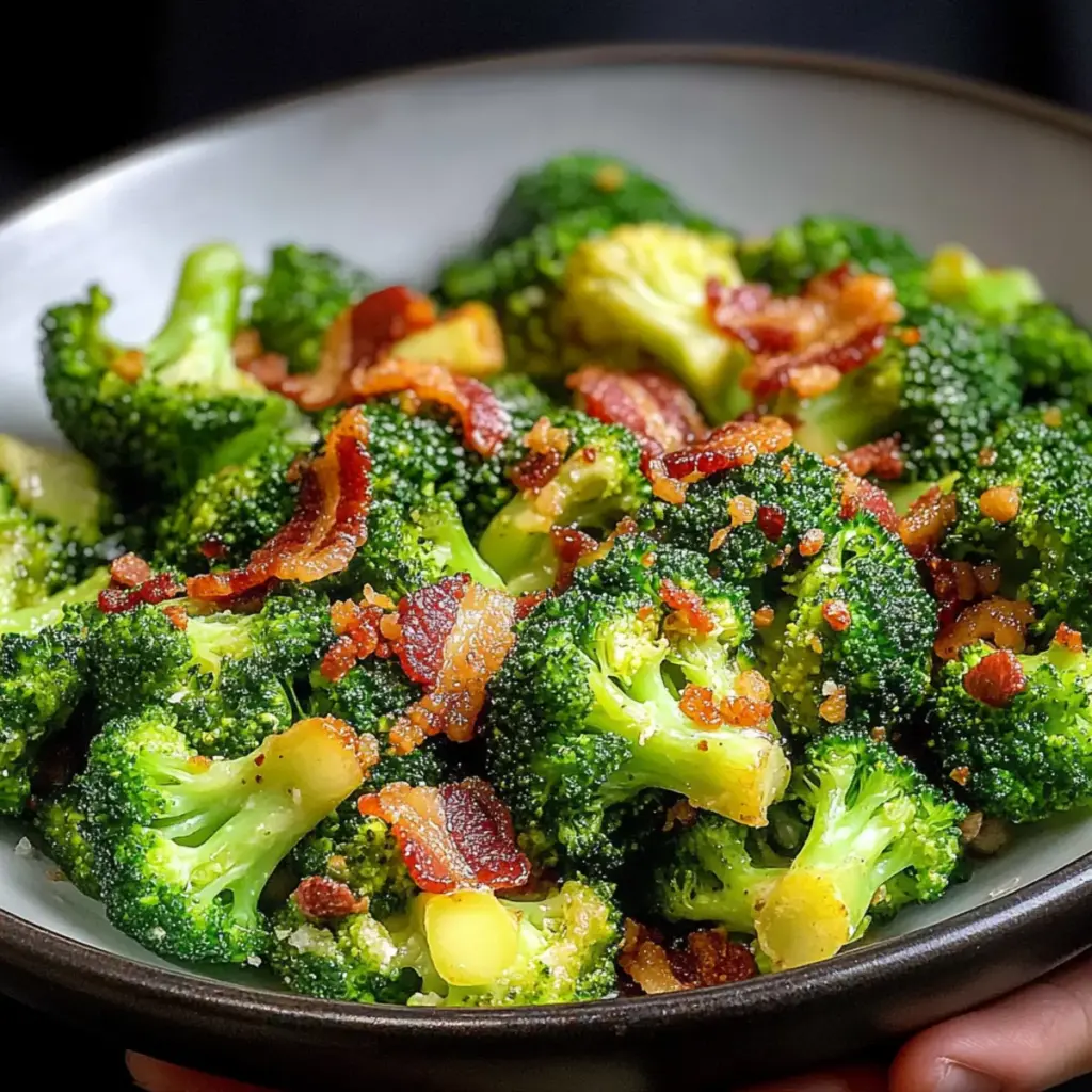 Brokkoli mit Knoblauchsauce und Speck – Genuss Pur