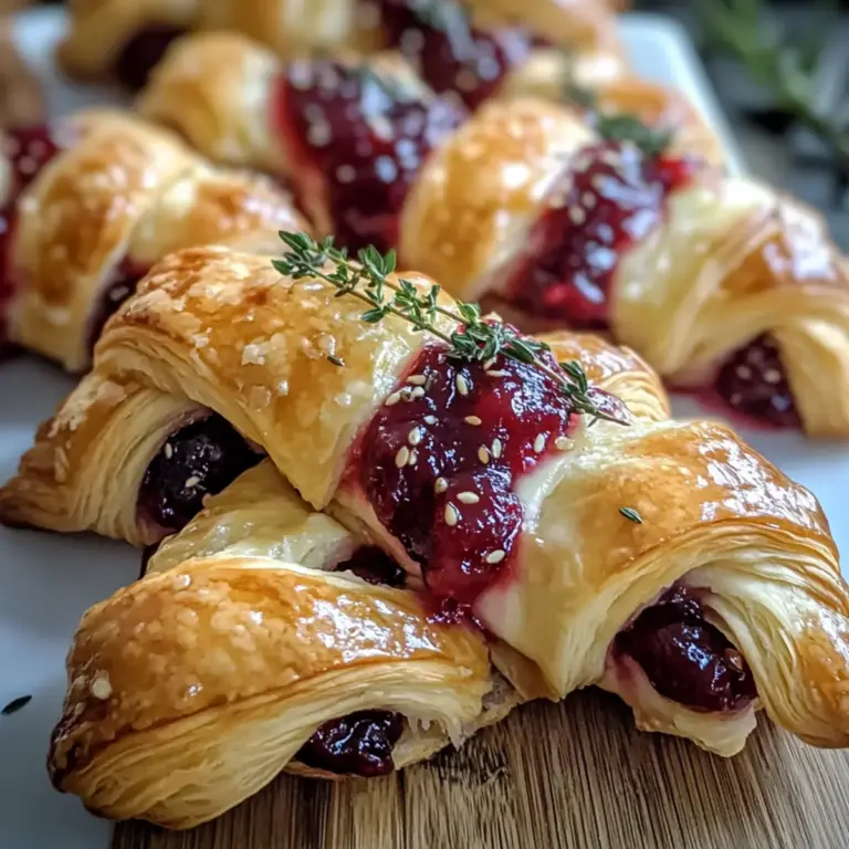 Magische herzhafte Cranberry-Brie-Thymian-Drehungen für Feste