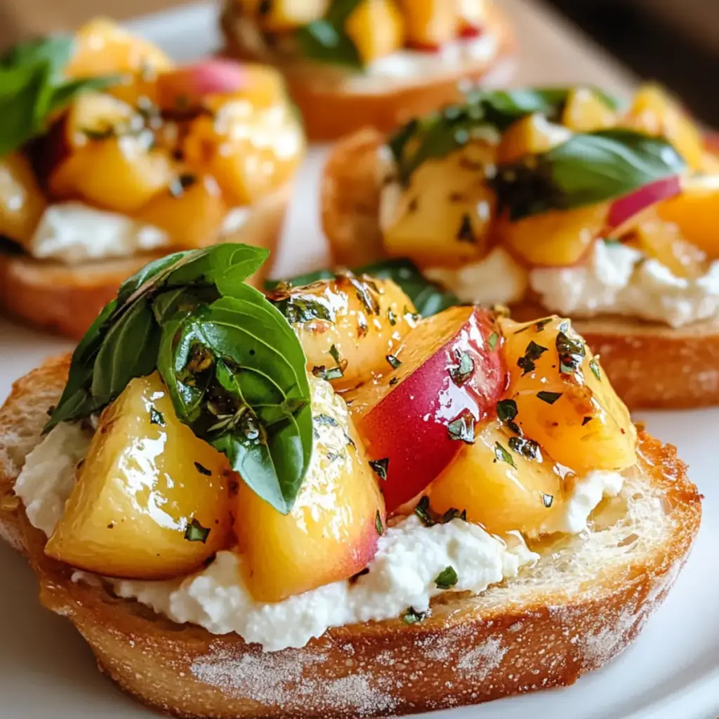 Sonnenverwöhnte Pfirsich-Bruschetta – Ein köstlicher Sommer Snack