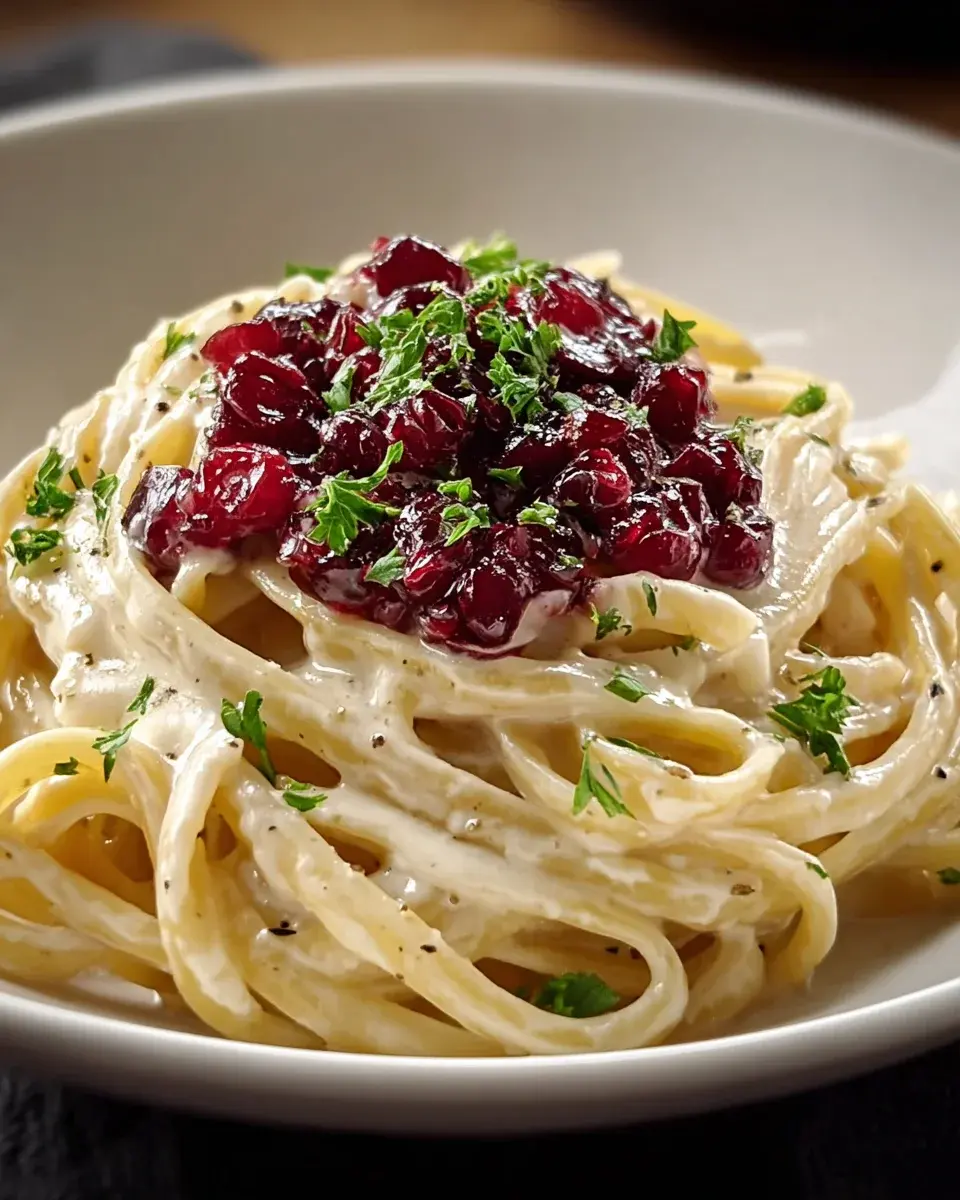 Brie Pasta Preiselbeeren