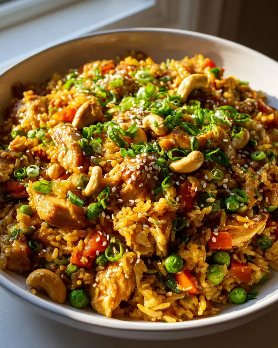 Cashew Chicken Fried Rice Skillet