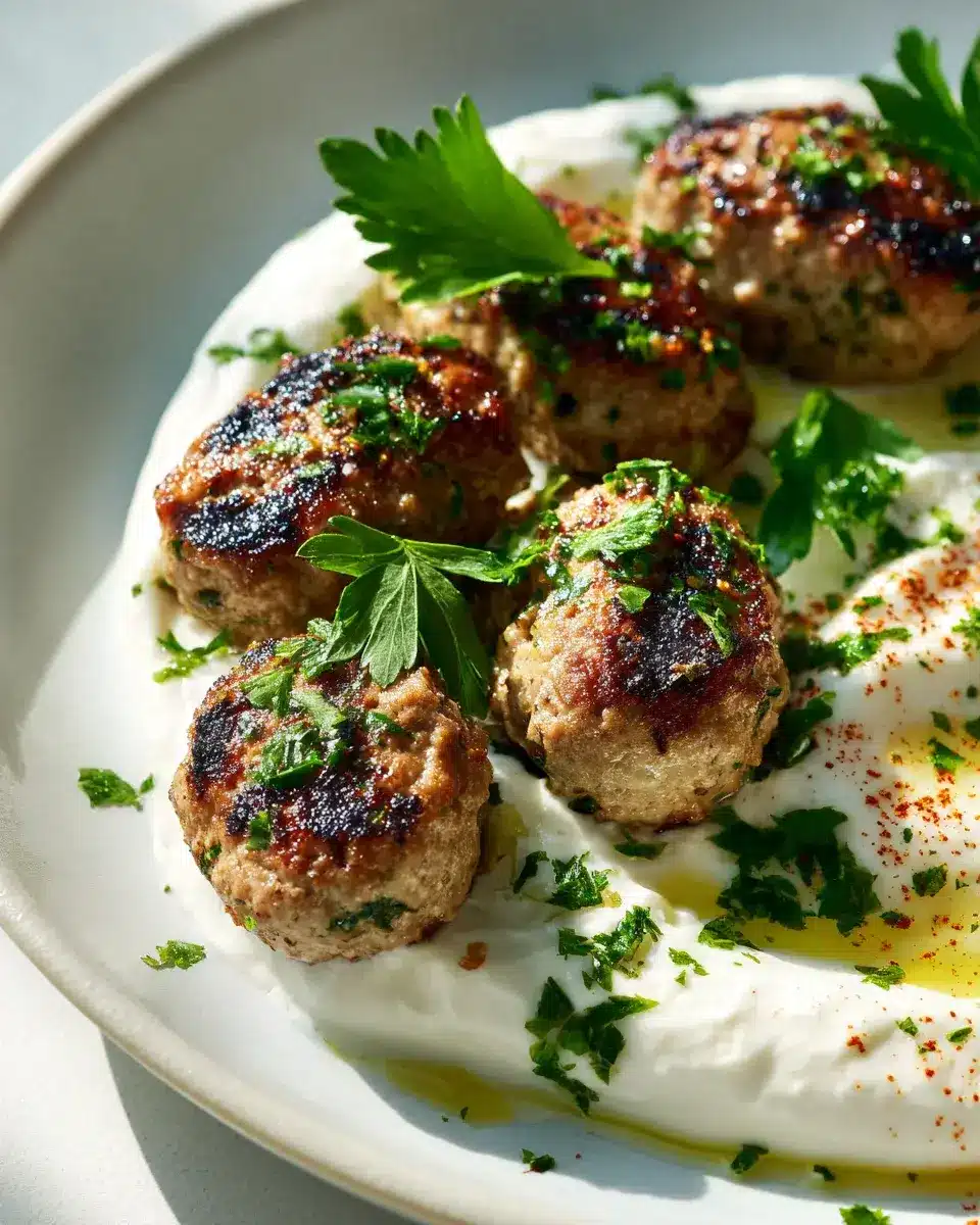 Chicken Kofta Garlic Yogurt Sauce