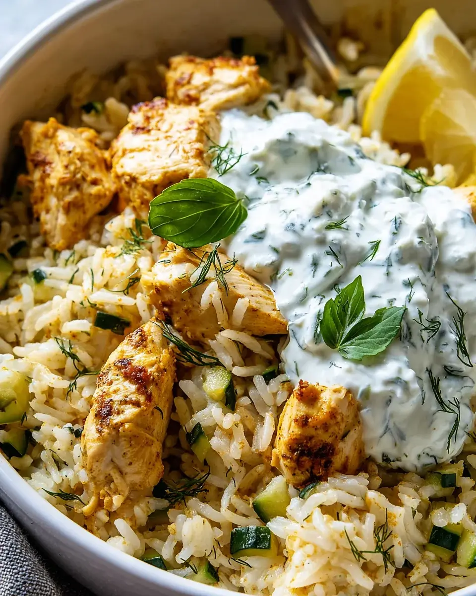Chicken Tzatziki Rice Bake