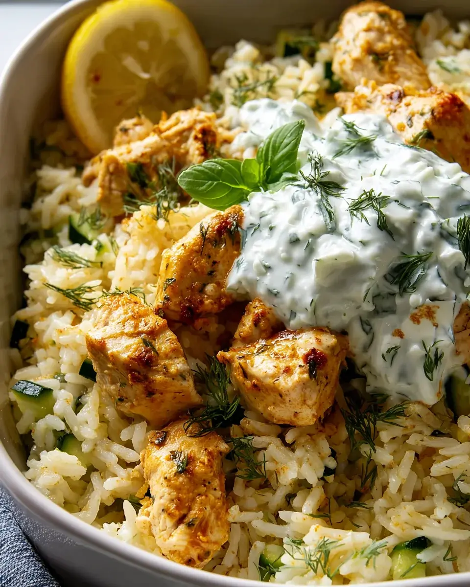 Chicken Tzatziki Rice Bake