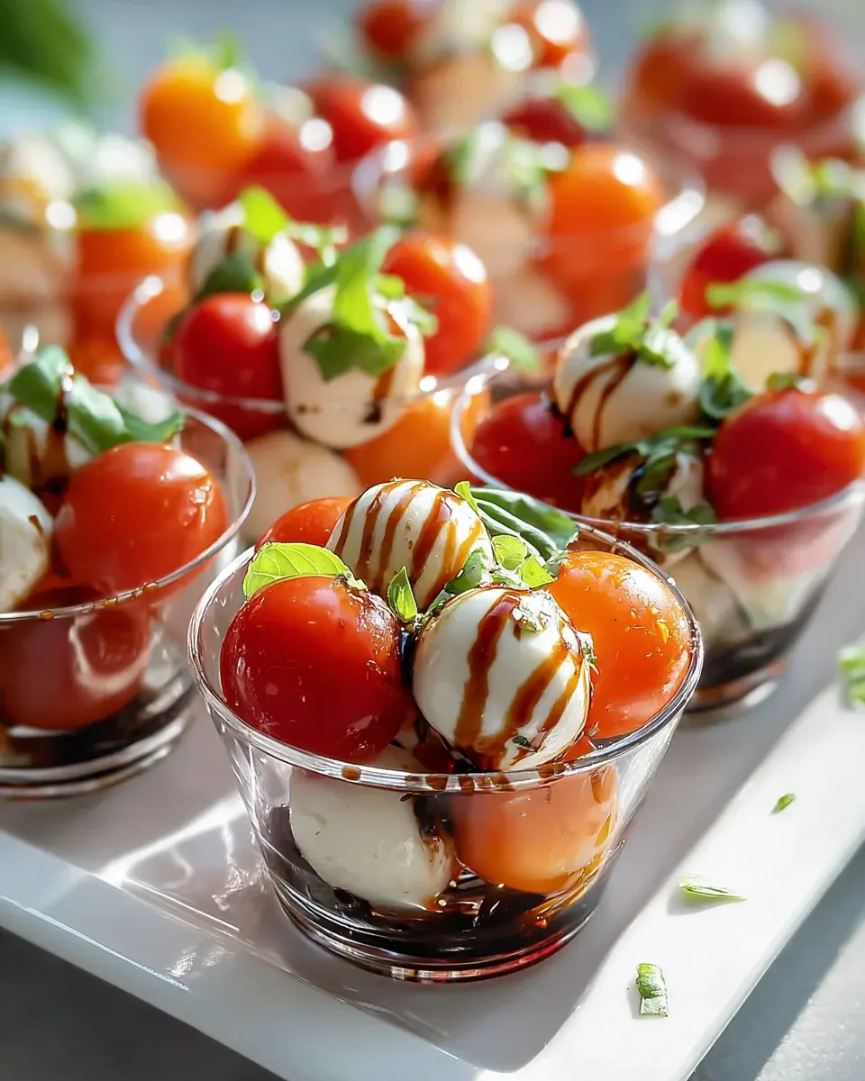 Christmas Mini Caprese Salad Cups