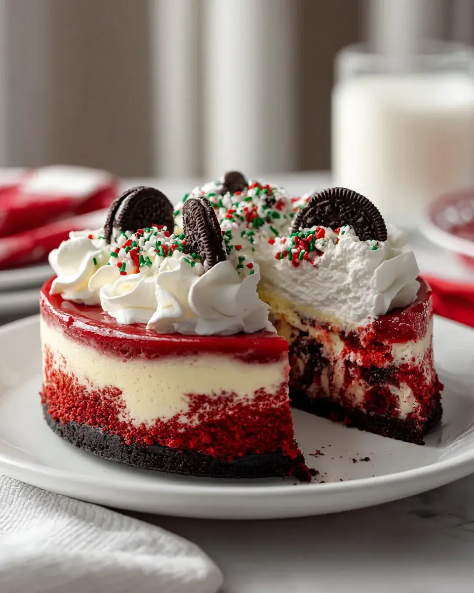 Christmas Red Velvet Cheesecake
