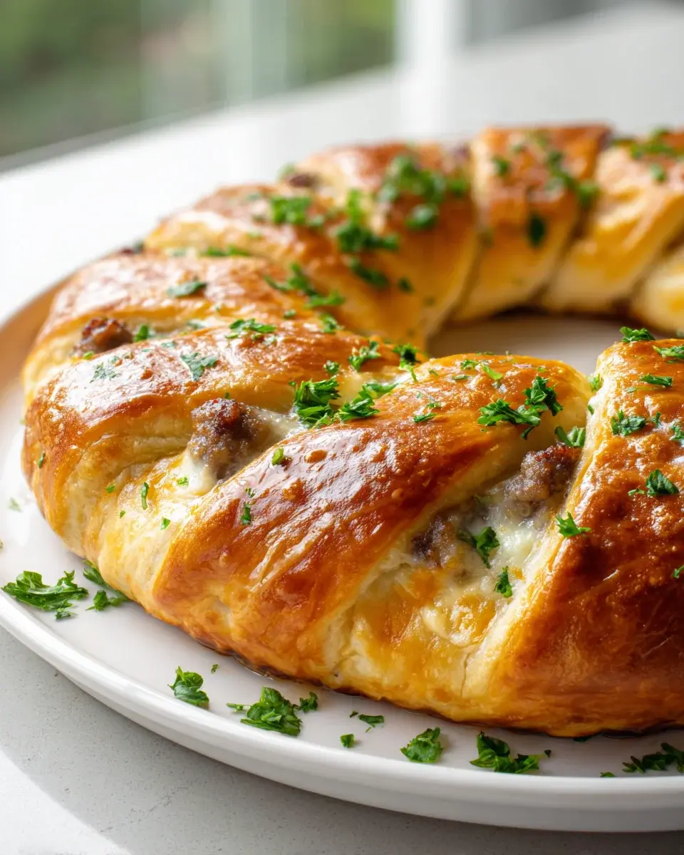 Cream Cheese Sausage Crescent Ring