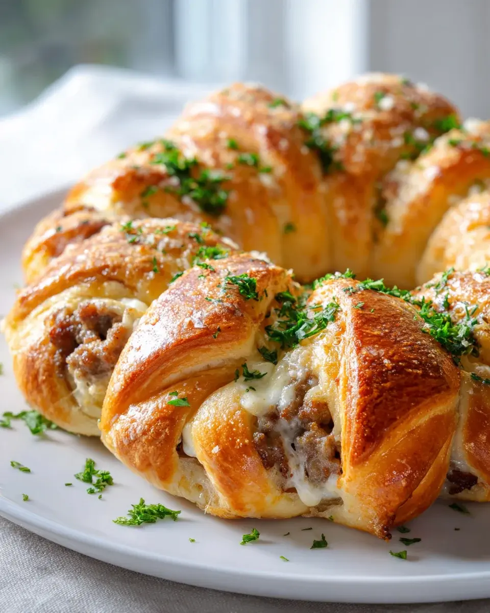 Cream Cheese Sausage Crescent Ring