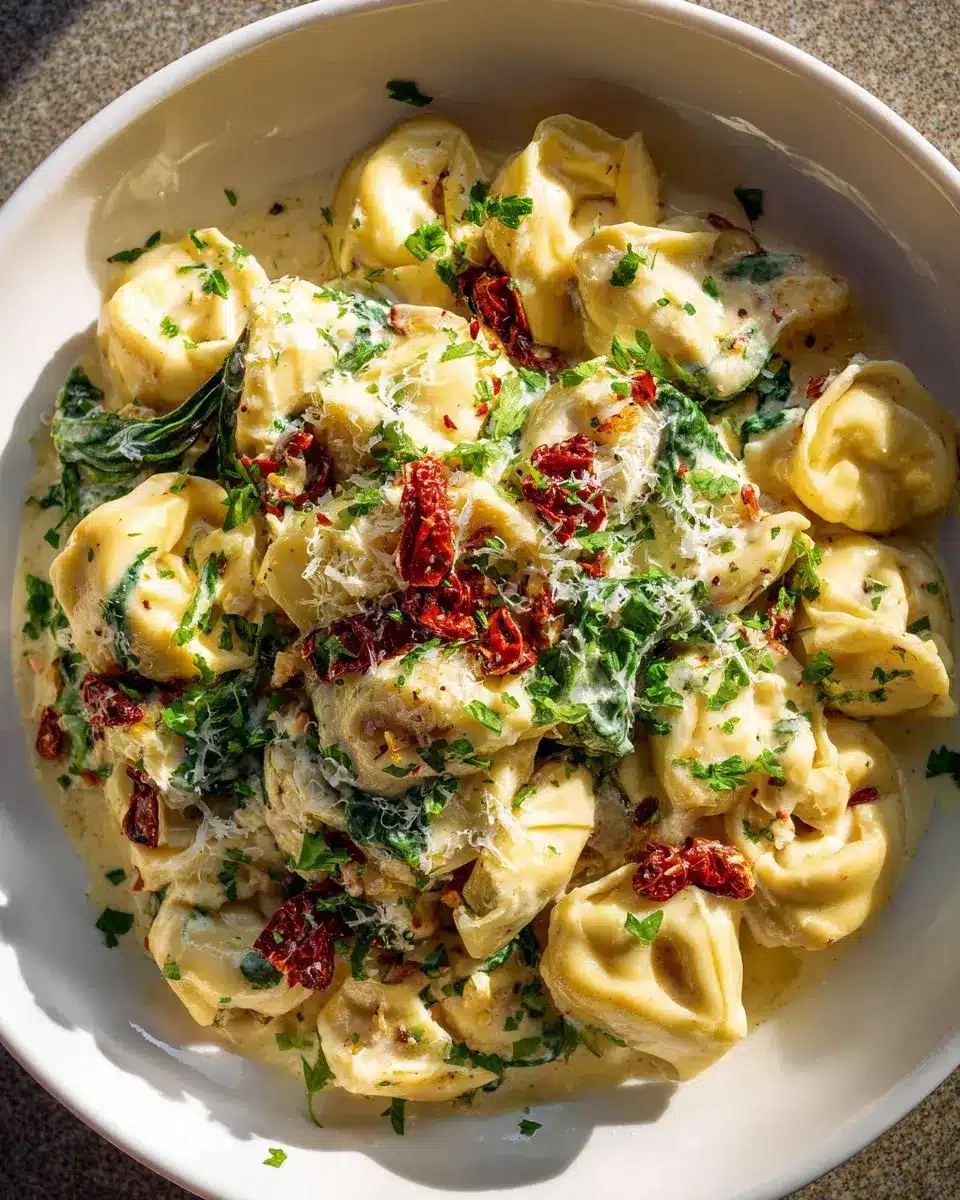 Creamy Crockpot Tortellini Alfredo