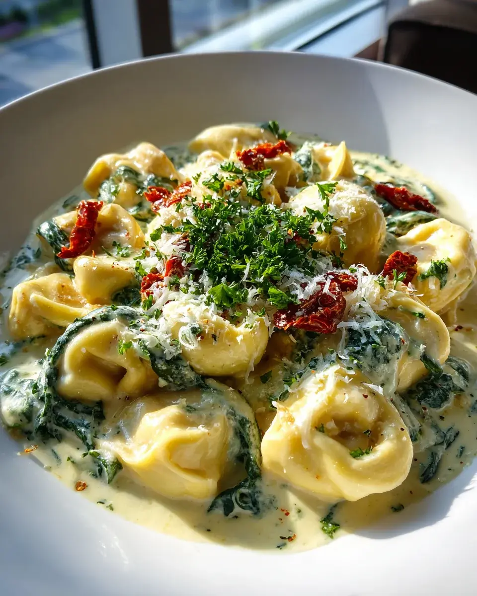 Creamy Crockpot Tortellini Alfredo 1