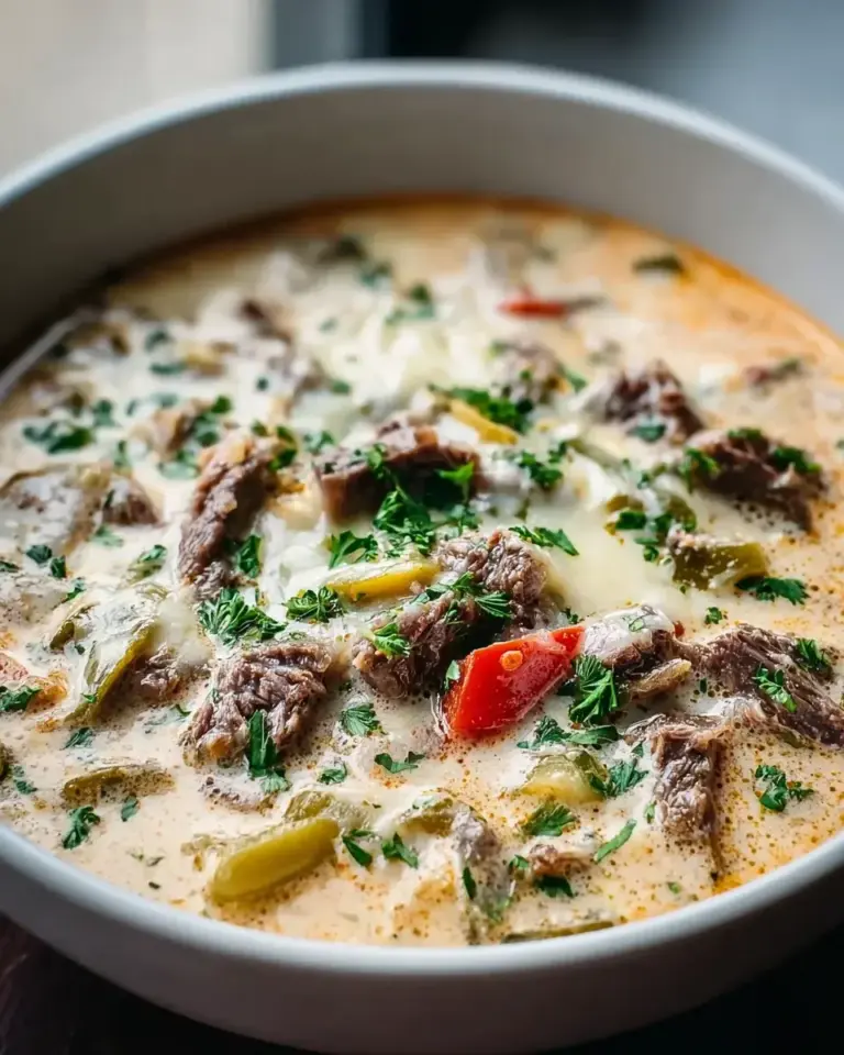 Cremige Philly Cheese Steak Suppe – Herzhaft und köstlich!