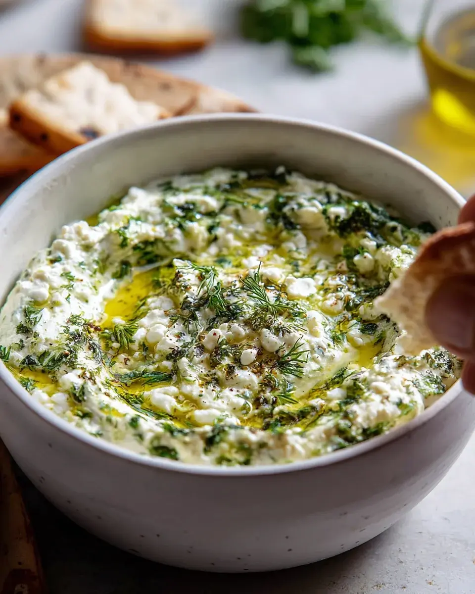 Easy Herb And Feta Olive Oil Dip