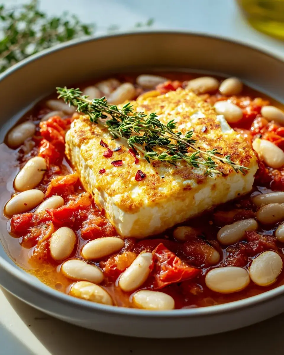 Gebackener Feta mit Riesenbohnen