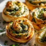 Gefyllte Blytterteig Schnecken Mit Spinat Und Kyse