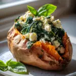Gefyllte Syykartoffel mit Feta und Spinat