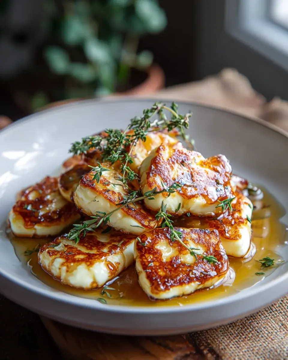 Halloumi mit Honig und Thymian