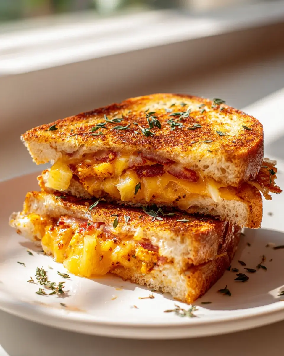 Hawaiian Pizza Grilled Cheese Sandwich