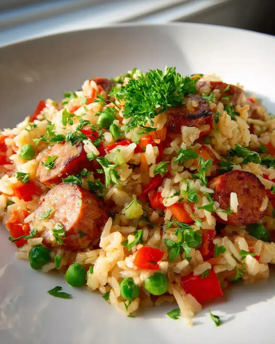 Herzhafte Wurst Reis Pfanne 1