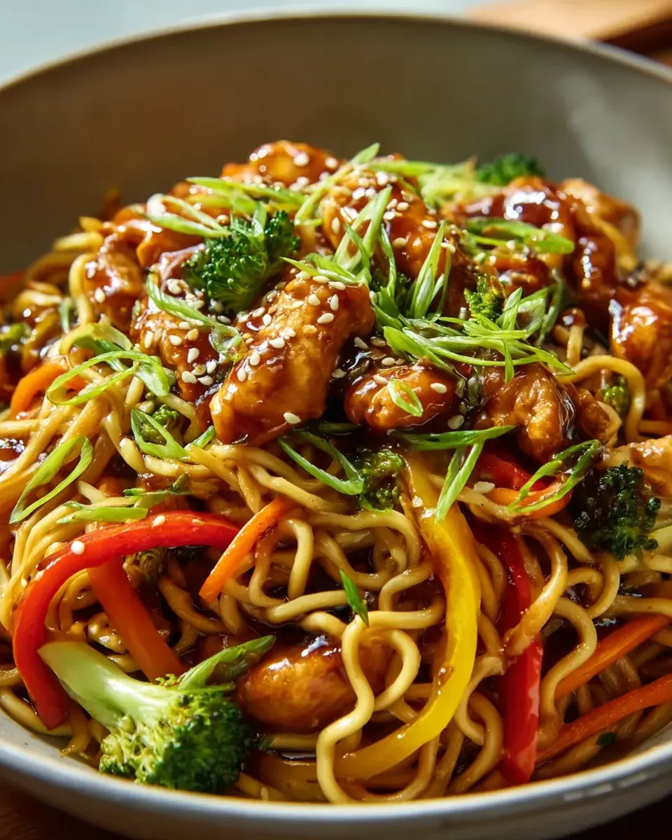 Hähnchen Teriyaki Nudeln