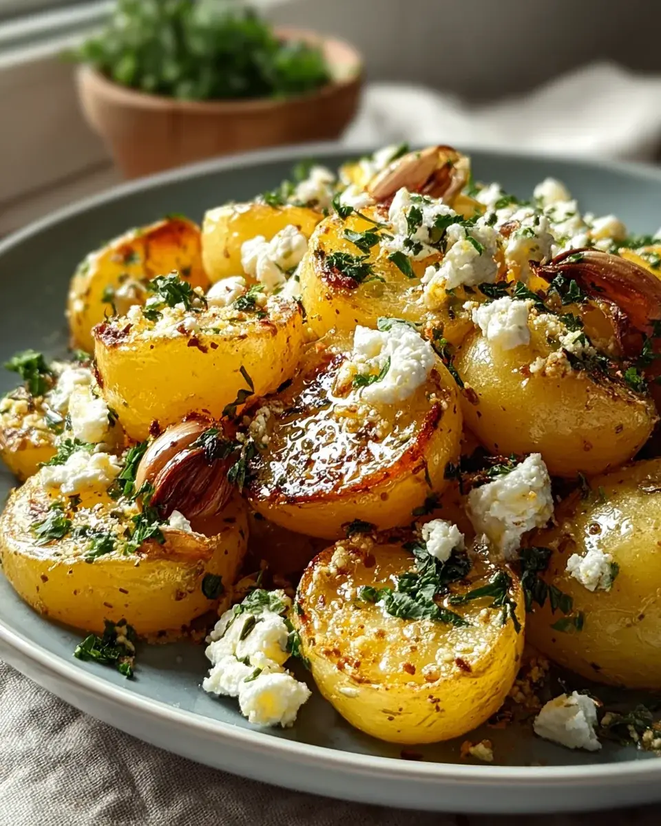 Kartoffeln mit Feta Knoblauch