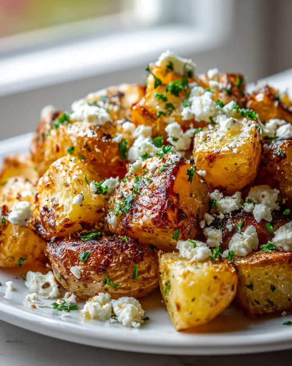 Knusprige Kartoffeln mit Feta und Knoblauch