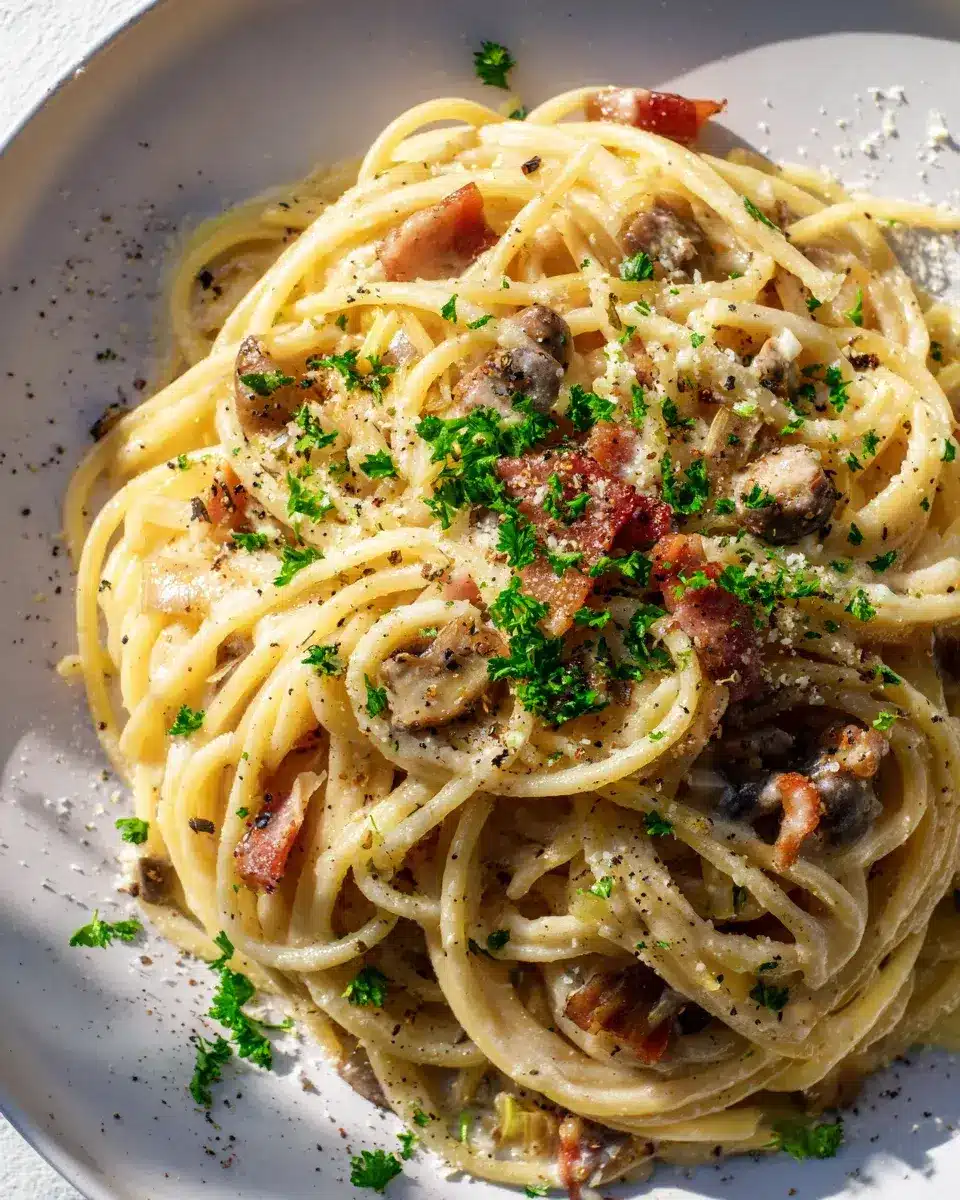 Leek & Beef Bacon Carbonara Pasta