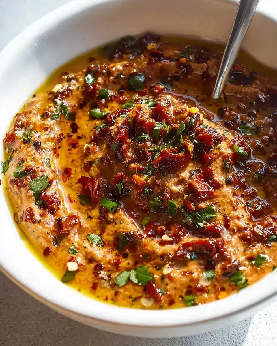 Mediterranean Sun Dried Tomato Garlic Olive Oil Dip