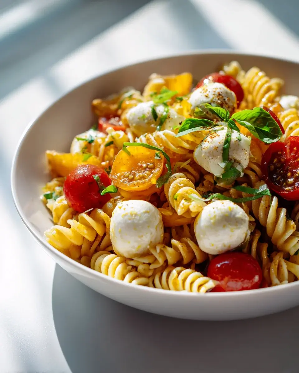 Nudelsalat mit Mozzarella und Kirsch-Extracttomaten