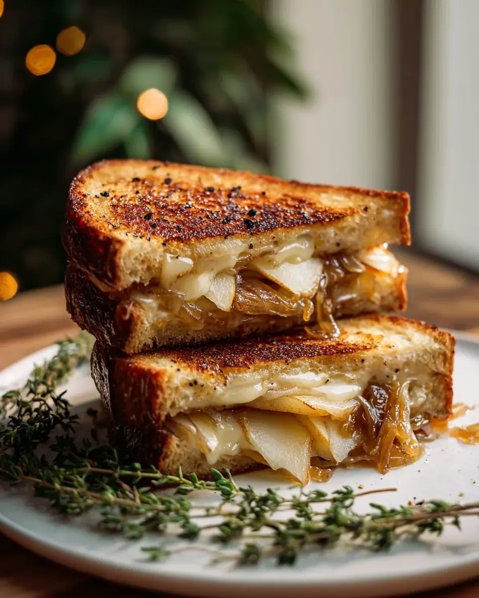 Pear Apple Grilled Cheese With Caramelized Onions 2